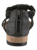 Aniston SHOES Riemchensandale in schwarz-goldfarben