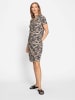 Heine Druckkleid in beige-schwarz-bedruckt