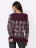 creation L Jacquard-Pullover in burgund-graphit-gemustert