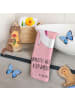 Mr. & Mrs. Panda Handtuch Einhorn Yoga mit Spruch in Rot Pastell