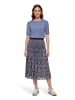Betty Barclay Plisseerock mit Gummizug in Blau/Braun