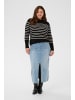 KAFFE curve Strickpullover KClizzy Regular fit in Black w. Chalk Stripe