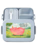 Mr. & Mrs. Panda Bento Box Einhorn Schwein Design mit Spruch in Blau Pastell