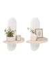 relaxdays 2 x Wandregal in Weiß/ Natur - (B)21,5 x (H)30 x (T)12 cm