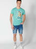KOROSHI Kurzarm T-Shirt in grun
