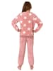 NORMANN langarm Schlafanzug Bündchen Sterne Coralfleece - 76984 in rosa
