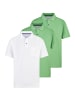 Redmond Poloshirt Basic in Hellgrün / weiß