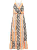 IZIA Damen Maxikleid Mit Schlangenprint in Orange Mehrfarbig