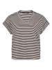 Zero  Streifenshirt mit V-Ausschnitt in Brown/White