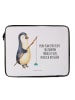 Mr. & Mrs. Panda Notebook Tasche Pinguin Angler mit Spruch in Weiß