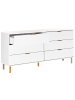 Beliani Kommode WALPOLE in Weiß/Gold - (W) 158 x (H) 76 x (L) 40 cm