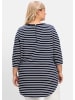 sheego Longshirt in marine-weiß