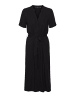 Vero Moda Midi Blusen Kleid Kurzarm Tunika Dress VMVICA in Schwarz