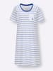WITT WEIDEN Sleepshirt in weiß-royalblau-bedruckt