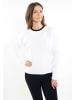 usha BLACK LABEL Damen Strickpullover in Weiss Schwarz