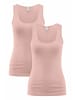 Hessnatur Tanktop Rundhals Fitted 2er-Set in cremerosa