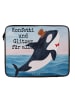 Mr. & Mrs. Panda Laptop Sleeve Orca Zylinder Design mit Spruch in Weiß