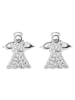 Adeliás Damen Ohrstecker Engel aus 925 Silber mit Zirkonia in silber