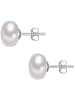Lulu & Jane Perlen-Ohrstecker Sterling Silber Süßwasser-Zuchtperle in weiß