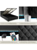 tectake Komfortbett mit LED-Leisten & Stauraum - Samtoptik mit Steppmuster