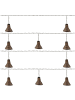 MARELIDA LED Deko Lichterkette 10 Lampenschirme Rattan Optik Timer L: 2,7m in braun