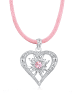 Elli Halskette 925 Sterling Silber Herz, Trachtenschmuck in Rosa