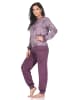 NORMANN Frottee Schlafanzug langarm Bündchen Sterne - 87145 in beere