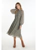DreiMaster Damen Kleid in Grün Beige