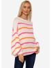 SASSYCLASSY Oversize Strick-Pullover in Offwhite, Pink, Orange