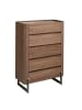 Angel Cerdá Chiffonier 7153 in Weiß / Dunkler Stahl / Walnuss – (B)80 x (H)112 x (T)40 cm