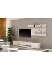 Furn.Design Wohnwand 2-teilig weiß, Eiche Wotan 300 cm, Schrankwand mit XL-Lowboard