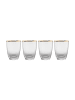 Butlers 4x Gläser mit Goldrand und Rillen 300ml GOLDEN TWENTIES in Transparent