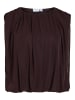 Vila O-Neck S/L Top mit Schulterpolstern in Black Beauty