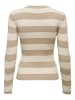 JACQUELINE de YONG Gestreifter Langarm Strickpullover Geripptes Basic JDYPLUM in Beige