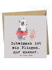 Mr. & Mrs. Panda Einladungskarte Schwimmen wie Fliegen mit Spruch in Grau Pastell