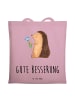 Mr. & Mrs. Panda Shopping Tasche Igel Blumen mit Spruch in Rosa Pastell