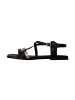 Oh! my Sandals Flache Ledersandalen Schwarz