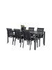 ebuy24 1 x Tisch 6 x Stühle Schwarz 90 x 205 cm