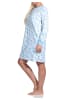 NORMANN Nachthemd langarm Bündchen an den Ärmeln - 76195 in blau