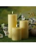 Uyuni 3x LED Kerzen PIA Rustik-Optik 3 Größen mit Batterien und Fernb in gelb