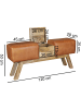 FineBuy Sitzbänk in Braun / Leder / 120x29x53