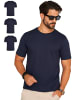 DAILY COTTON T-Shirt - BASETEEO 3er Pack Rundhals O-Neck in Navy