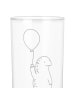 Mr. & Mrs. Panda Longdrinkglas Schildkröte Luftballon mit Spruch in Transparent