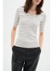 InWear DagnaIW Striped V-neck MIX SS Slim fit in Medium Grey/Whisper White