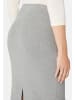 Les Lunes Midirock KATIIE Skirt Fine Knit Midi Rib in light grey melange