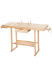 tectake Holzwerkbank  137 x 50 x 87 cm, braun