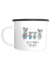 Mr. & Mrs. Panda Tasse Aus Emaille Koala Familie zwei mit Spruch in Weiß