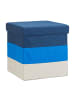 relaxdays Hocker in Blau/Weiß - (B)38 x (H)38 x (T)38 cm