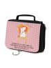 Mr. & Mrs. Panda Schminktasche Einhorn König mit Spruch in Rot Pastell