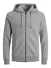 Jack & Jones Sweatjacke JJEBASIC ZIP in Grau
